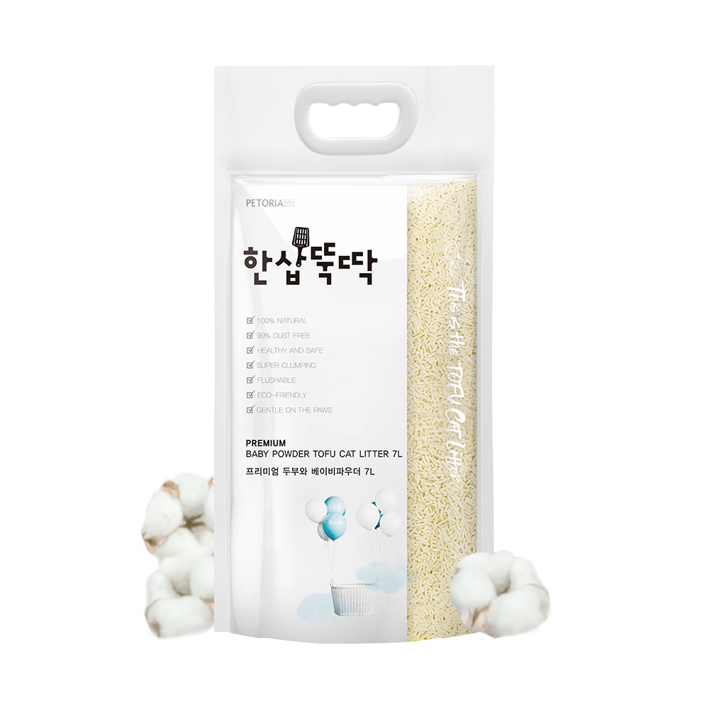 PETORIA Tofu Cat Litter BABY POWDER Jumbo Pack 4.9kg / 7L