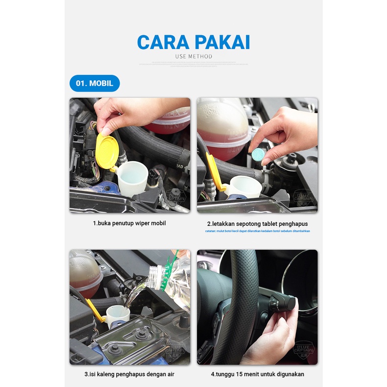 Sabun Pembersih Kaca Mobil Tablet Wiper