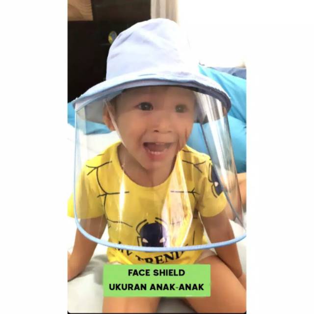 Topi anak anti corona virus face shield