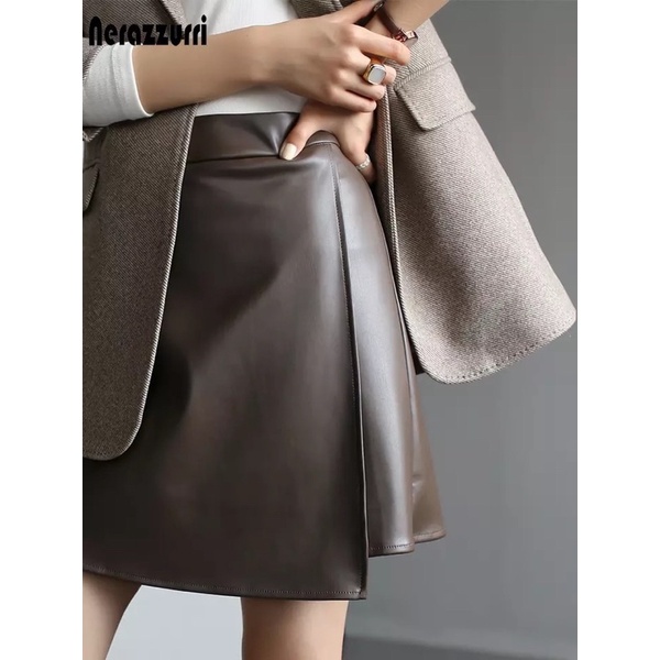 Rok mini wanita /mini skirt leather double layer mode by Rise's