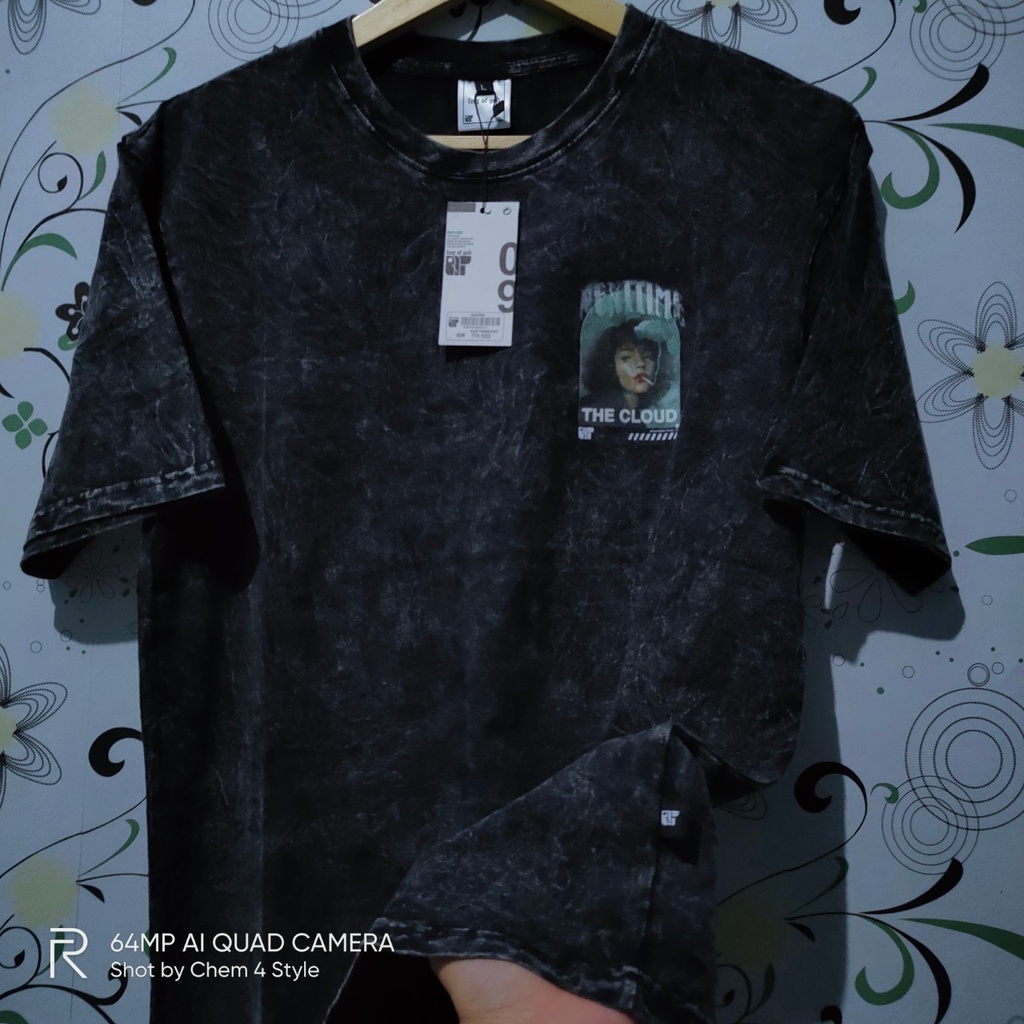 Baju T-Shrit SEVEN KEY X NEXTIME THE CLOUD WASHING Lengan Pendek Pria dan Wanita Combad24s