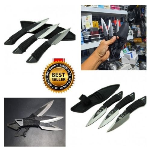 Pisau Lempar Survival Tool Self Defense Blade Throwing 3 Pcs 111153