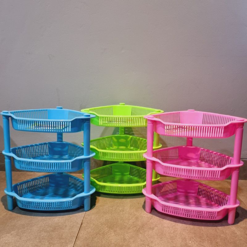Rak Susun Segi Tiga Warna / Rak 3 Susun / Rak Siku Warna / Rak Bumbu Murah / Rak Segitiga