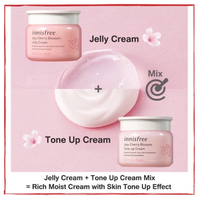 Innisfree Jeju Cherry Blossom Tone Up / Jelly Cream 5ml / Lotion 15ml / skin 15ml