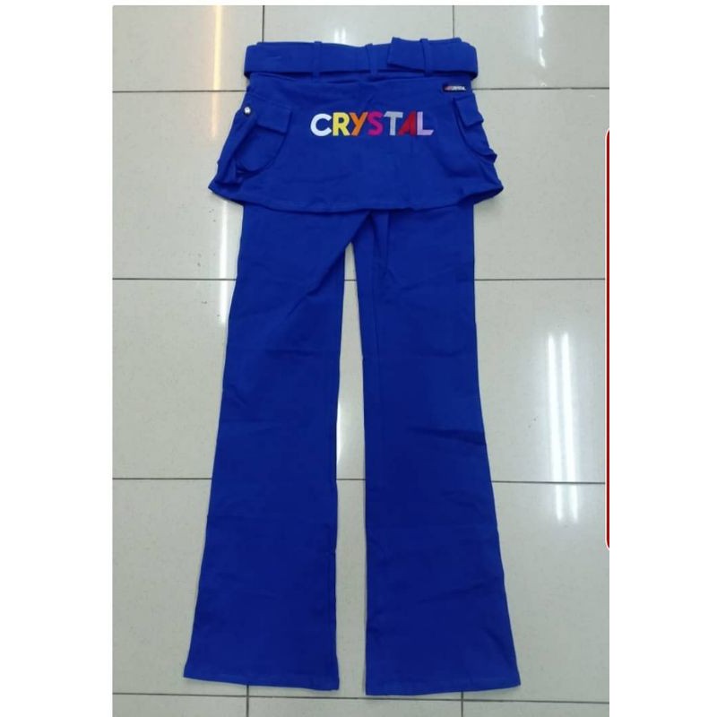 celana crystal biru tua