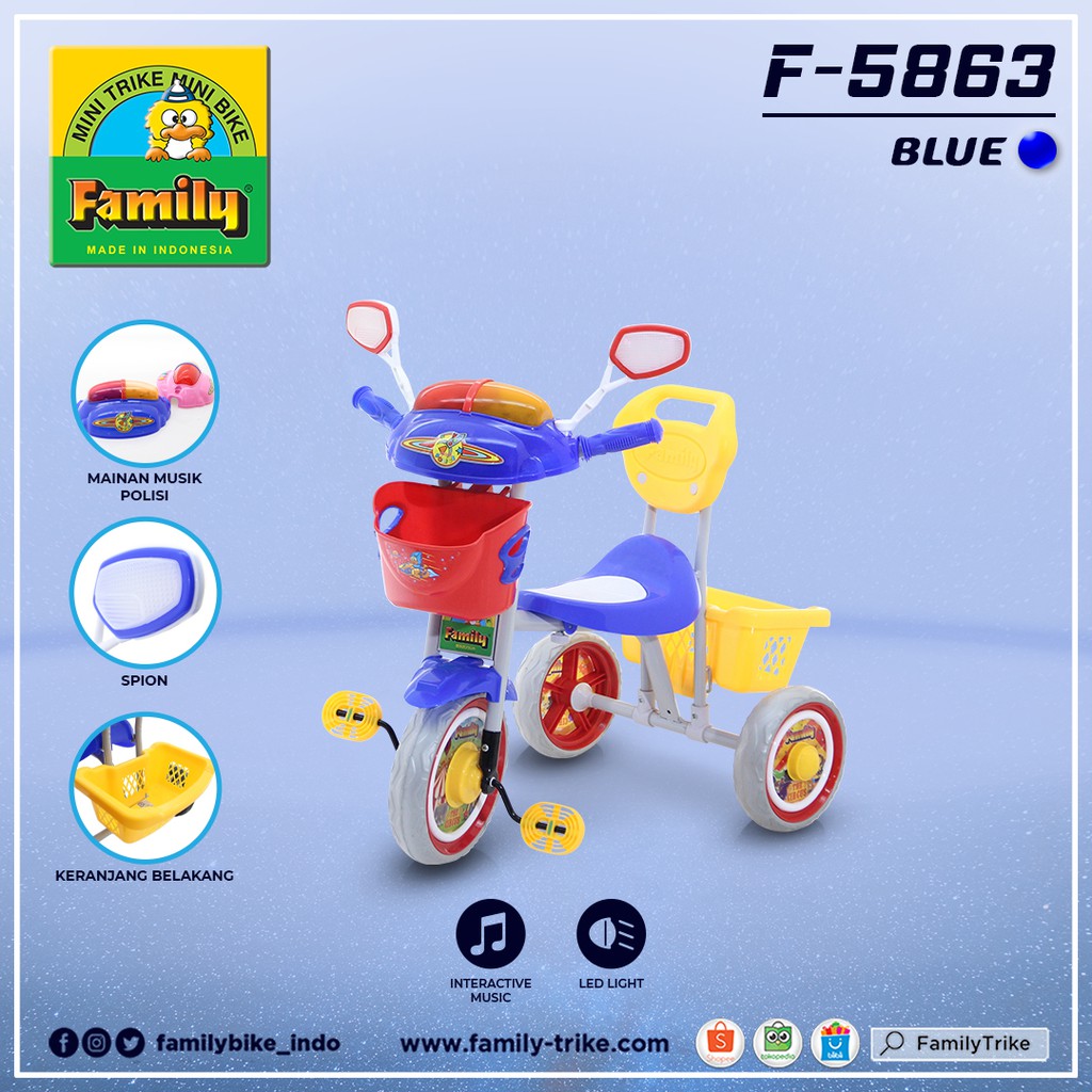 Sepeda Anak Roda 3 Tricycle Family 5863