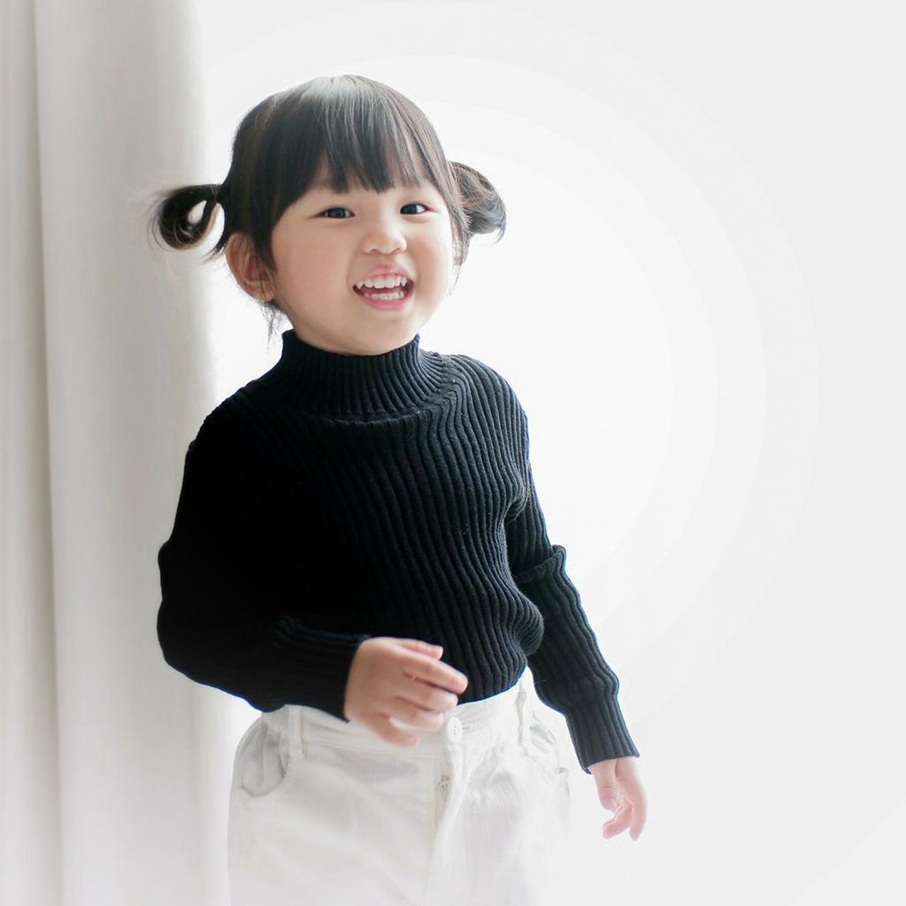 ENVAR SWEATER | Turtleneck Knit Anak | Top Anak Unisex | Rajut Pemium | Sweater Rajut Anak 1-9 tahun