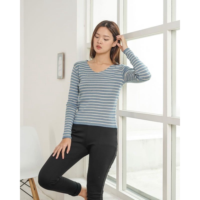Basic Stripe Sweater Soft Knit Import TM (29015)