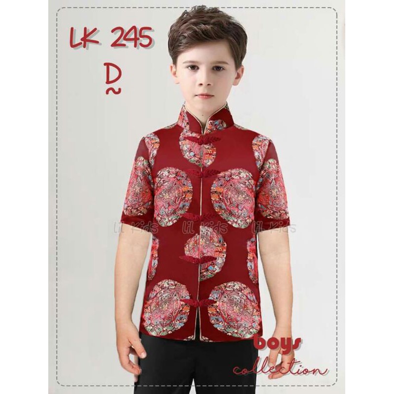 LK245 BAJU IMLEK COWOK  (KEMEJA PRINT  + CELANA KATUN)