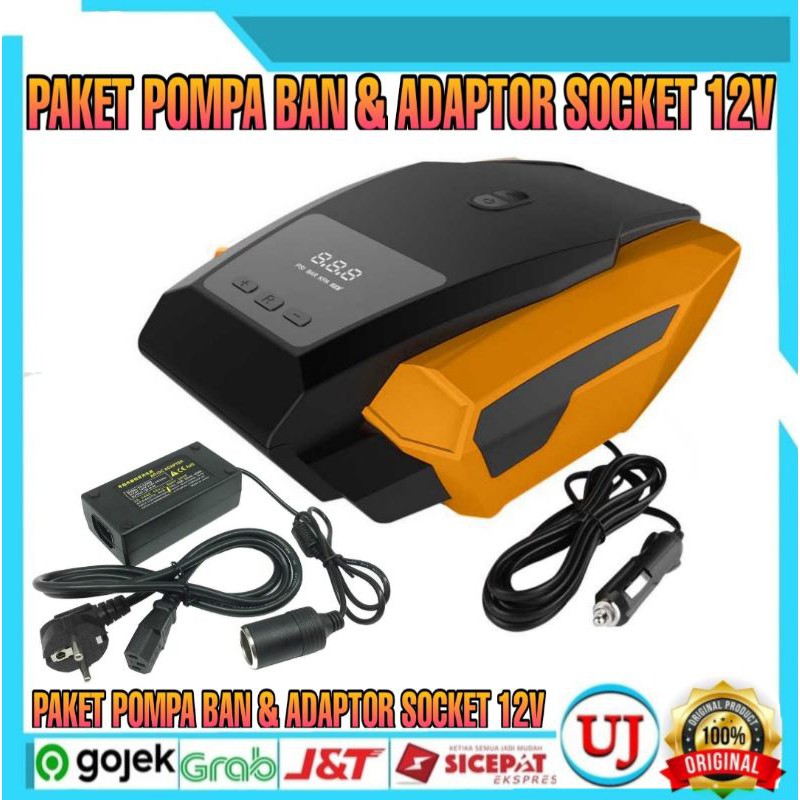 Paket Inflator Pompa Angin Ban Elektrik Adapter Conventer Adapter Socket