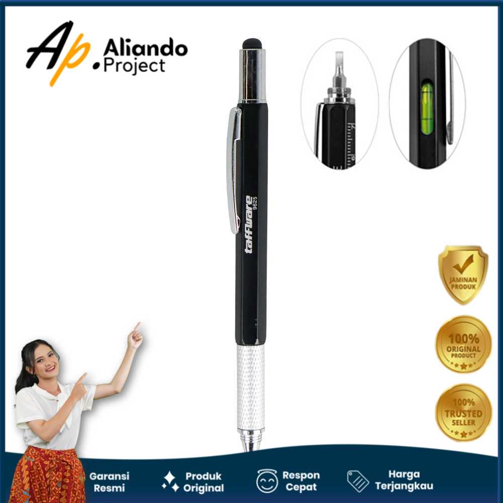 

Pena Multifungsi Stylus + Penggaris + Level + Obeng Modern Original Unik Murah Terjangkau Garansi