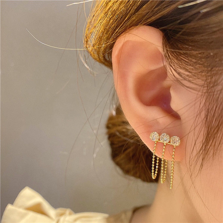 Anting Rumbai Bahan Sterling Silver Untuk Wanita