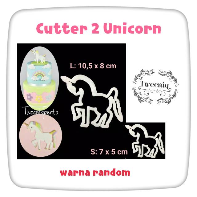 Cutter 2 Unicorn cetakan fondant kuda poni kue kuker cookies bagus TERMURAH