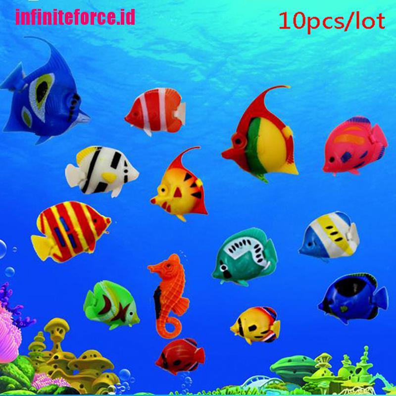 10pcs Aquarium Fish Tank Artificial Fake Floating Fish Pet Decor Ornaments