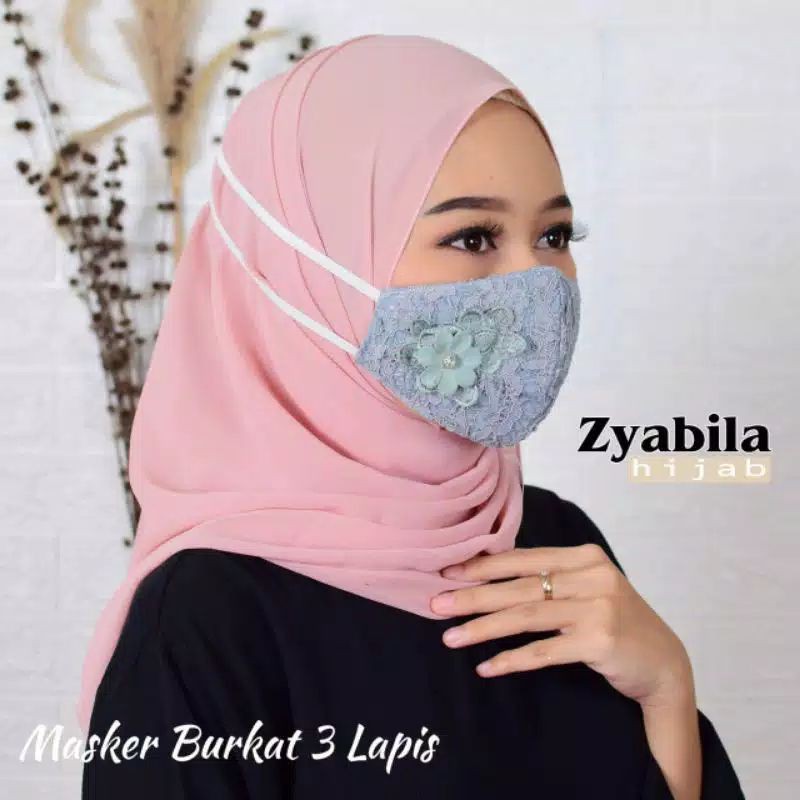 PROMO! Masker Brukat 3 Lapis Original ZiabilaHijab