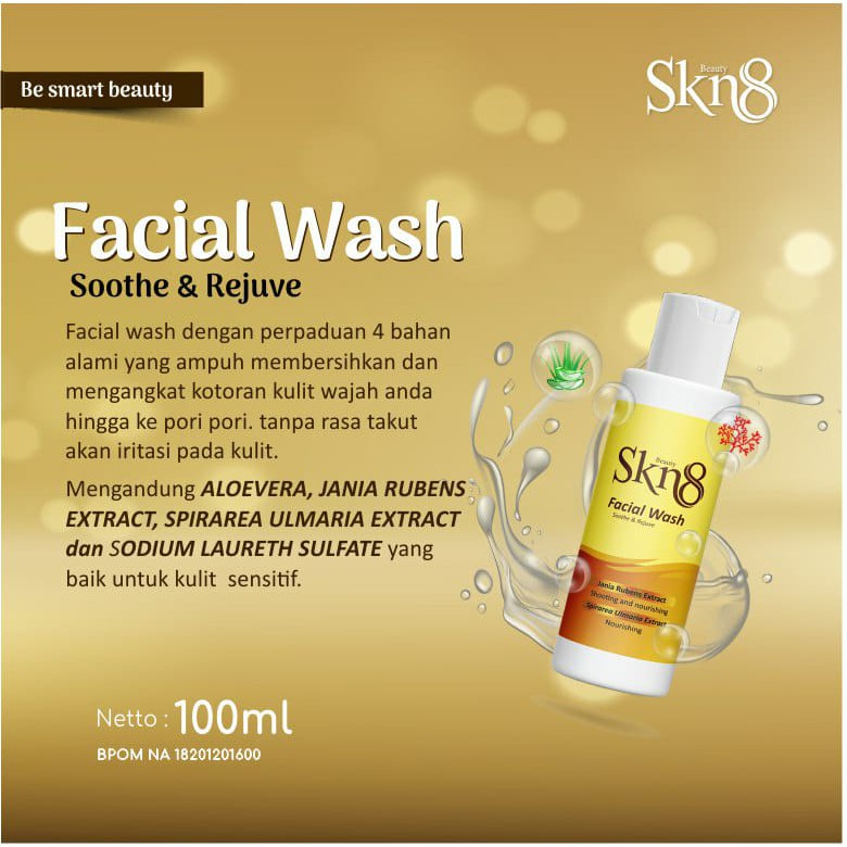 SKN8 Beauty Facial Wash 100ml - Pembersih wajah