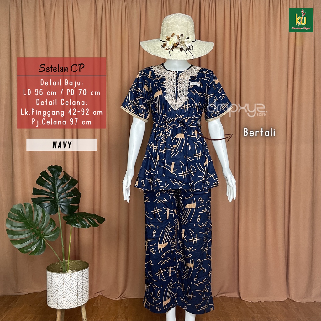 GROSIR STL CP KUH Setelan Arab Renda Batik Kencana Ungu Asli Label Hitam Piyama Celana Panjang Lenga