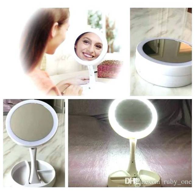 (NCS) My Fold Away Cermin Make Up MakeUp Lipat With Light Lampu LED Mirror Tempat Alat Rias Portable cermin dengan lampu