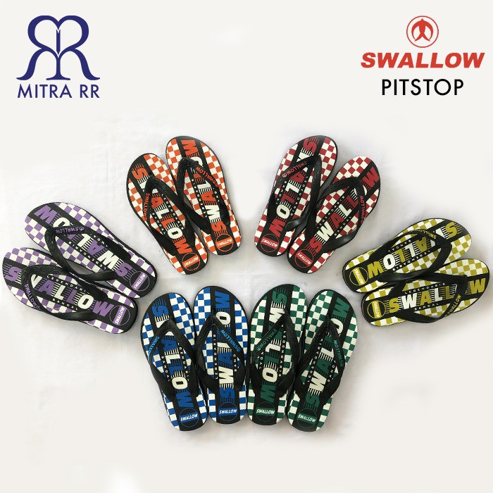 Sandal Jepit SWALLOW PITSTOP Sendal Swalow Karet Pria Asli / Tali Jepit Sandal Serampat