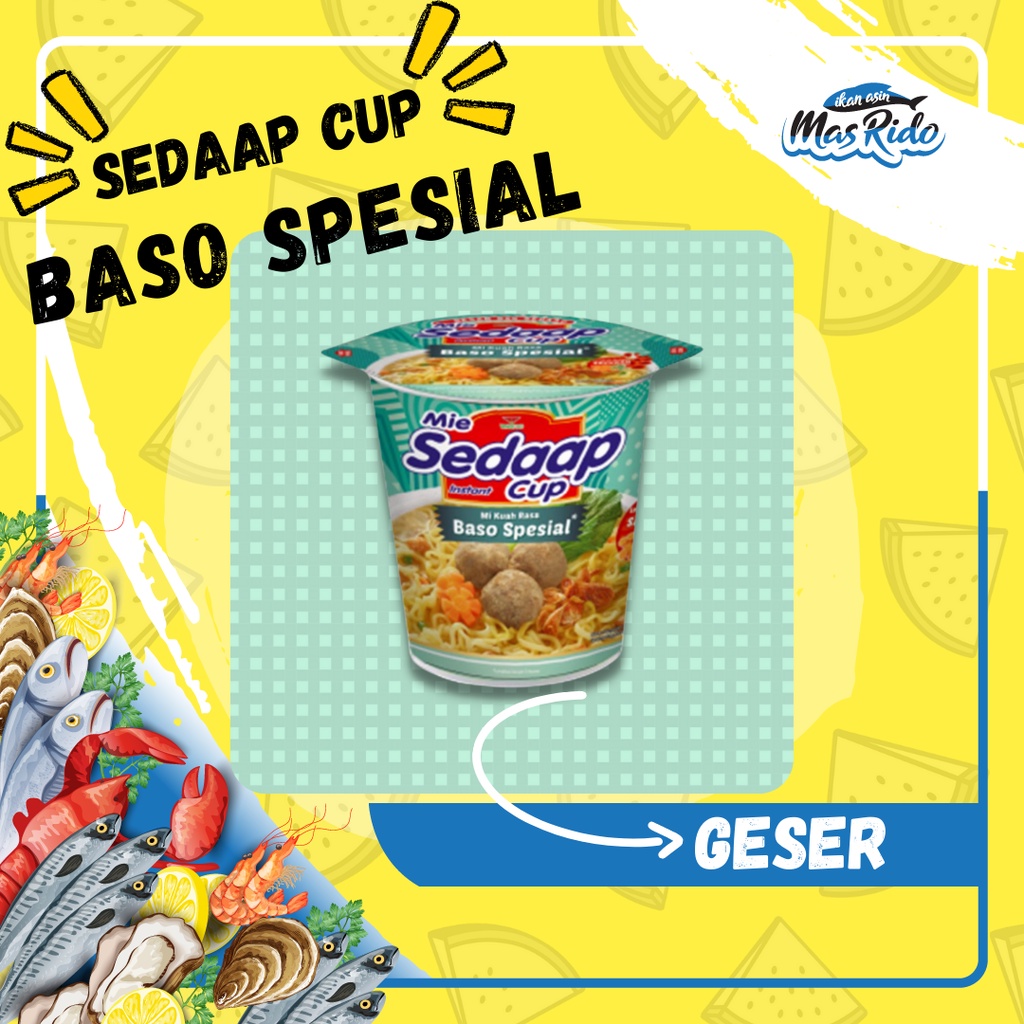 

Sedaap Cup Mie Instan Baso Spesial 77 Gram Mie Kuah Praktis Termurah