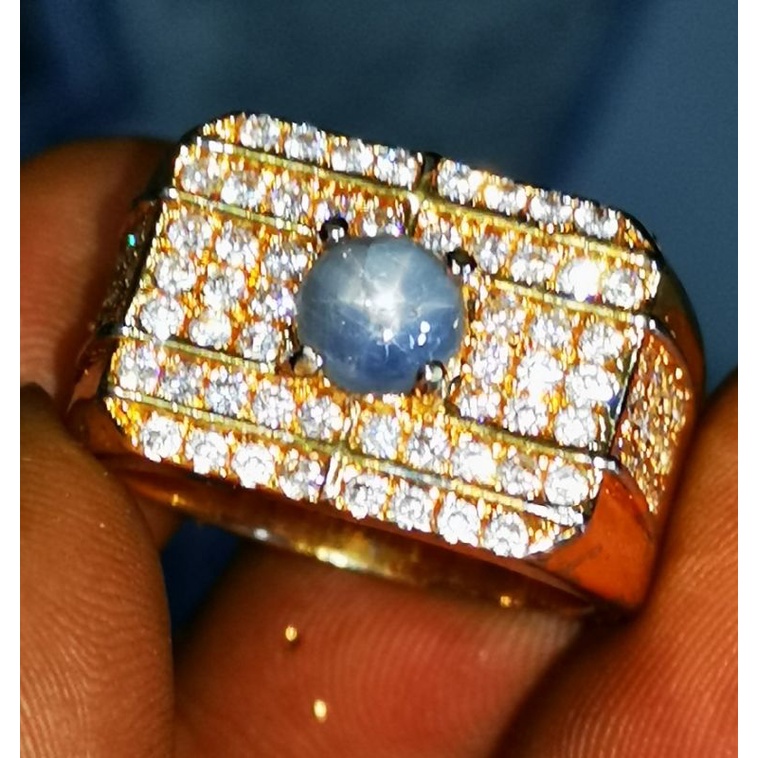 Batu permata asli blue shafire star srilanka