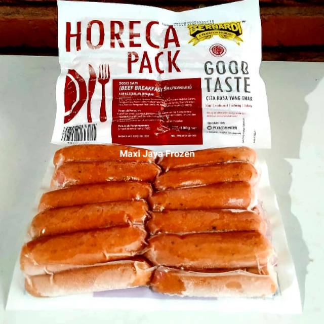 Sosis Sapi Bernardi Aroma Smoke Beef Horeca Pack VP 500gr 