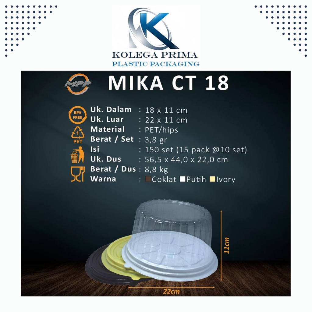 MIKA TUMPENG MINI/ CT 18/ MIKA TART 18CM ISI 10PCS