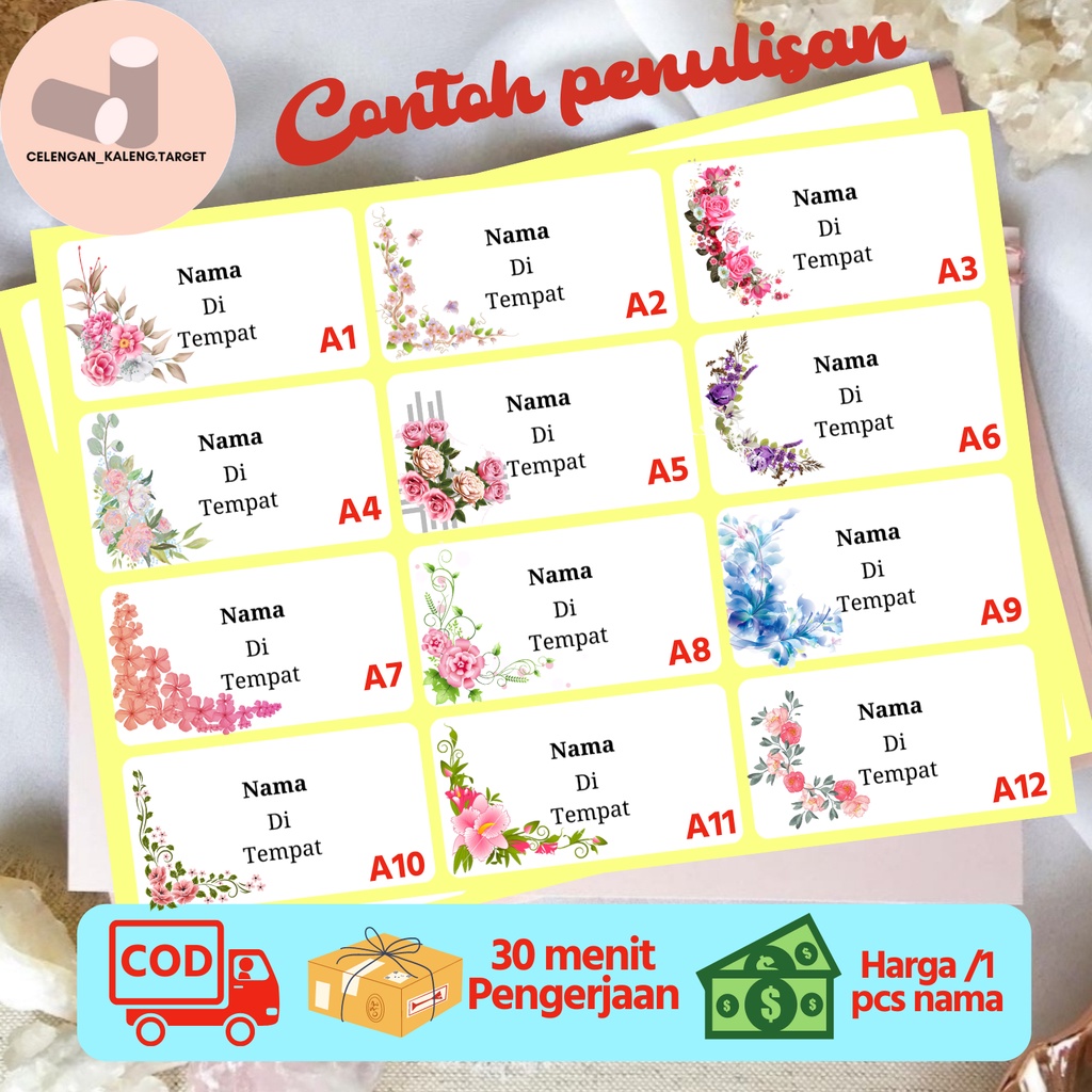 

CETAK PRINT STIKER LABEL MOTIF 103 NAMA UNDANGAN