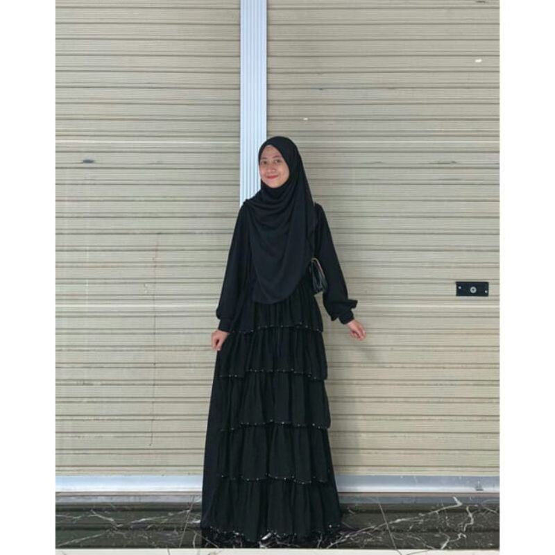 Basic abaya / Abaya Turkey / Abaya gamis Ruffle by khei.abaya