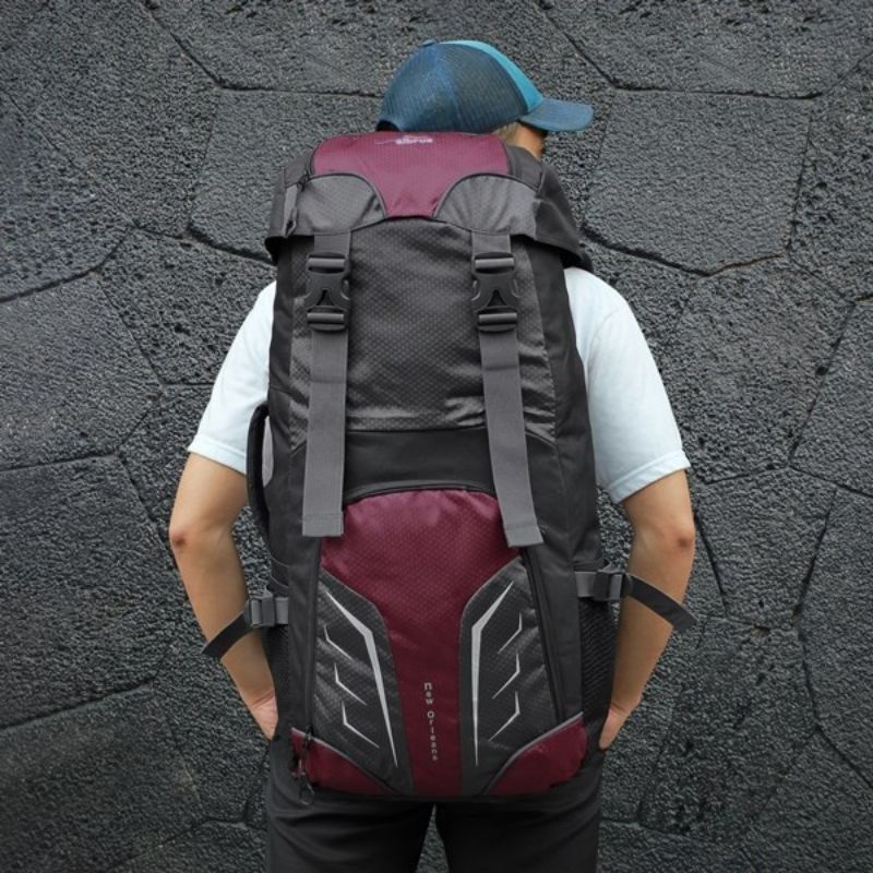 ARGL Tas Ransel Gunung Pria Tas Keril Carrier Kapasitas 60 Liter Tas Punggung Cowok Besar Backpack Outdoor