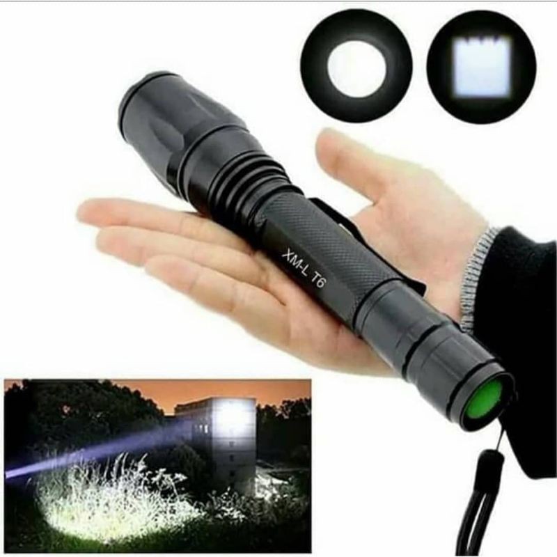 SENTER SWAT POLICE SUPER TERANG T6 2 BATERAI SENTER SUPER TERANG