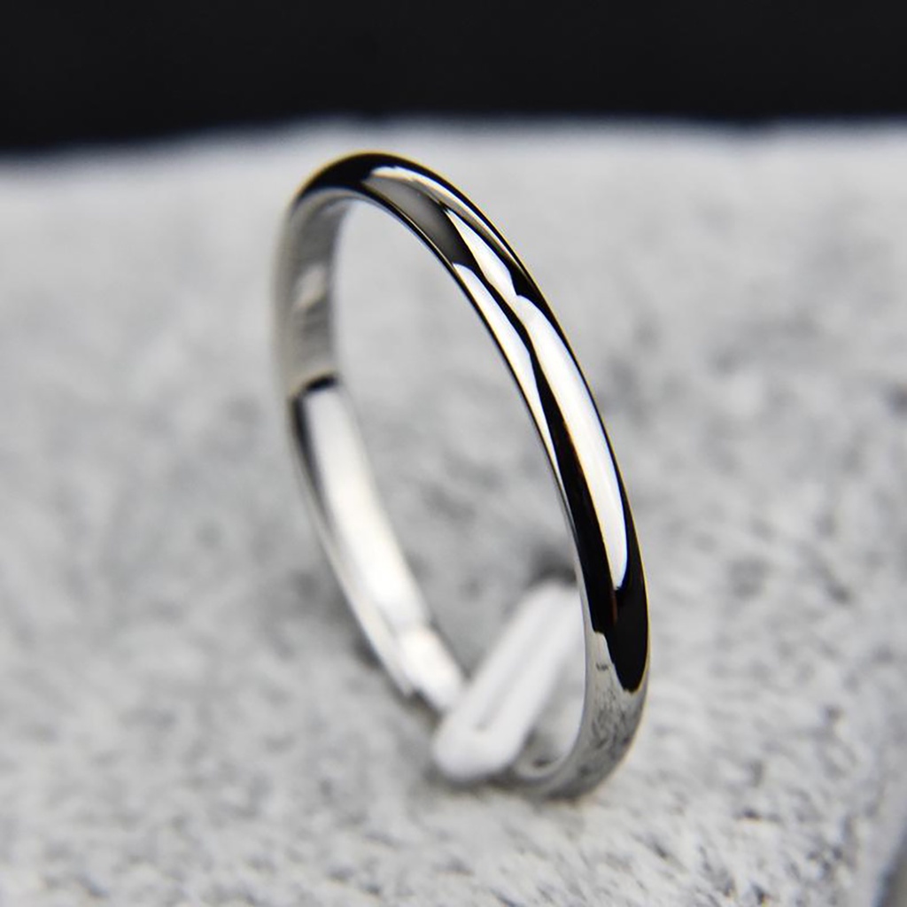 Cincin Pasangan Bahan Titanium Steel Bentuk Geometris Untuk Pesta Pernikahan