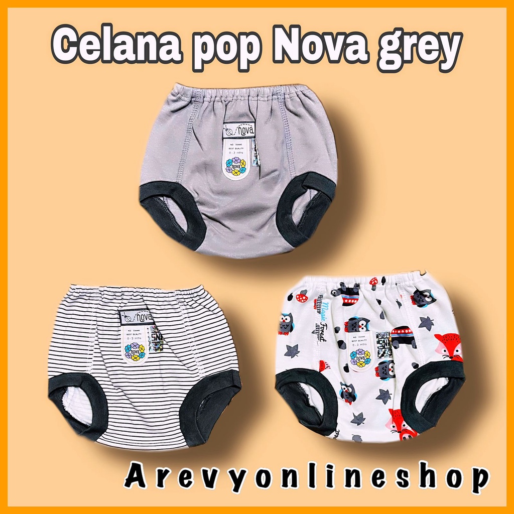 Fluffy Nova Gorillux 3 Pcs Celana Pop Bayi 0-4 Bulan Popok Baby Newborn