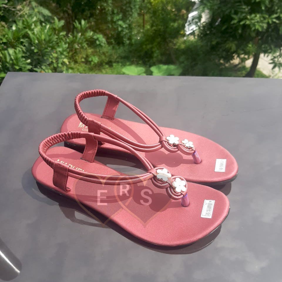 TOKOERS SDPD05 Sepatu Sandal Wanita Perempuan Model Teplek Tali - Motif Bunga