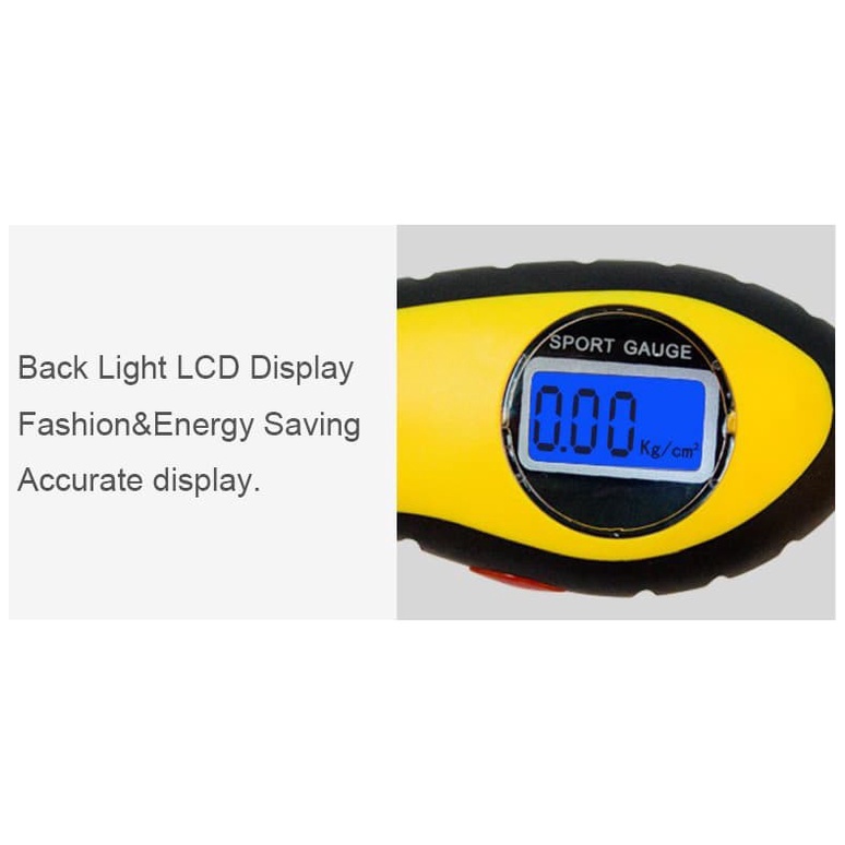 Manometer Tekanan Ban Mobil Digital LCD Barometers - Yellow