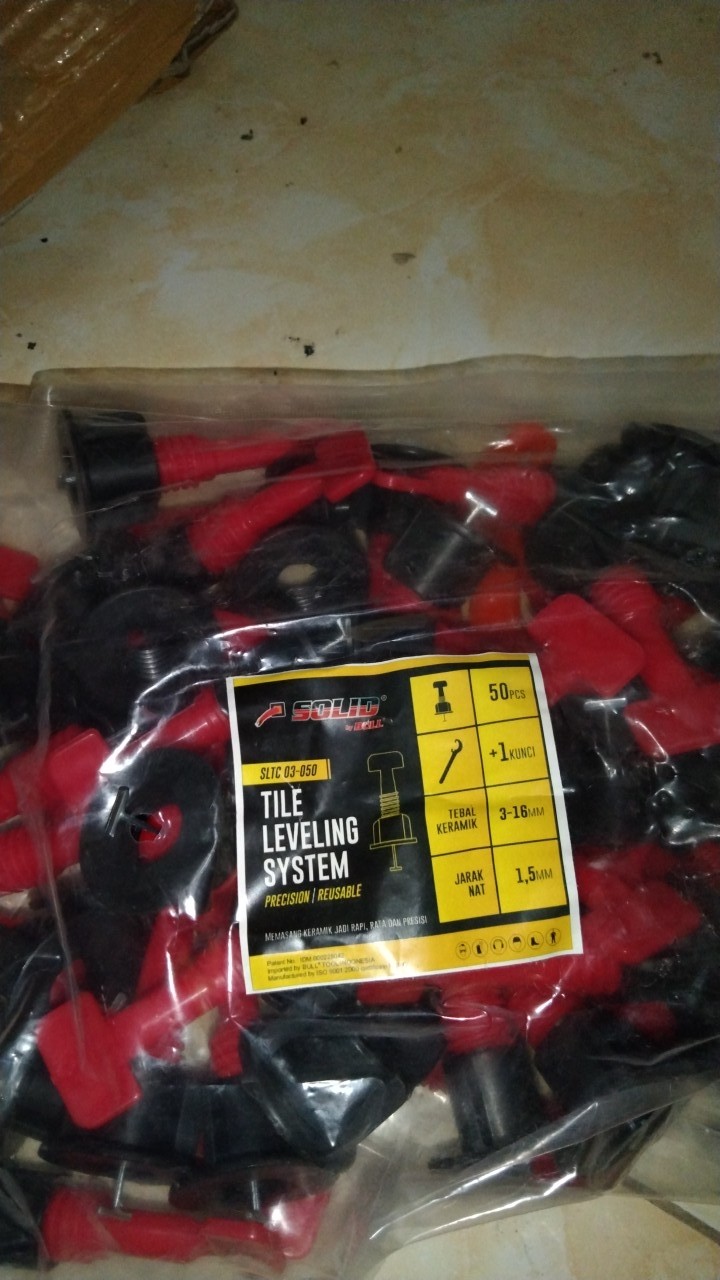 Tile Leveling Spacer Reusable Set 50pcs Alat Perata Level Pengatur Jarak Natt Keramik Granit Dinding