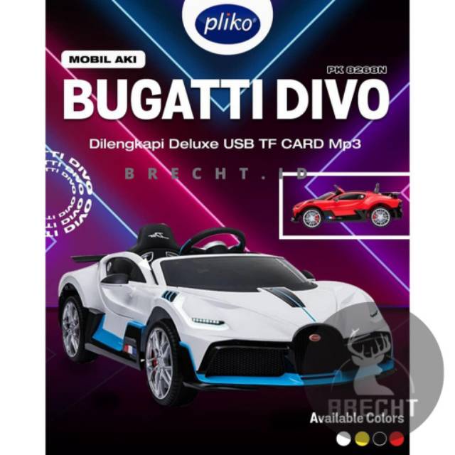 BIG SALE    MOBIL AKI PLIKO 8268 BUGATTI DIVO LICENSE COCOK BUAT KADO(GOSENT/JNE/INDAH CARGO)