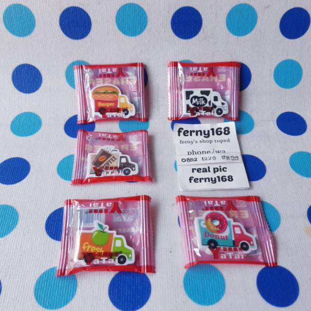 

penghapus/ eraser/ penghapus motif mobil