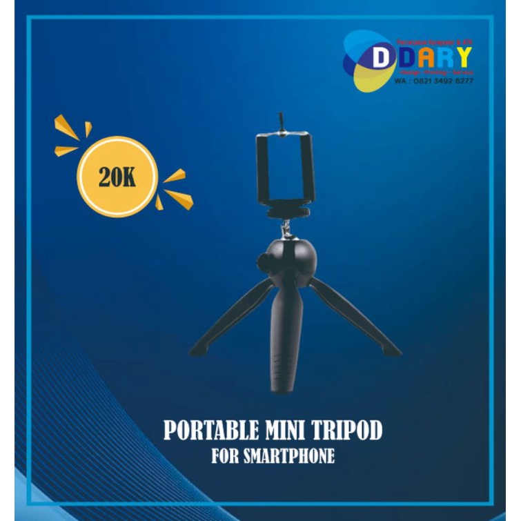 Tripod Mini Tempat HP Pegangan Handphone Mini Plus Holder Kaki Tiga