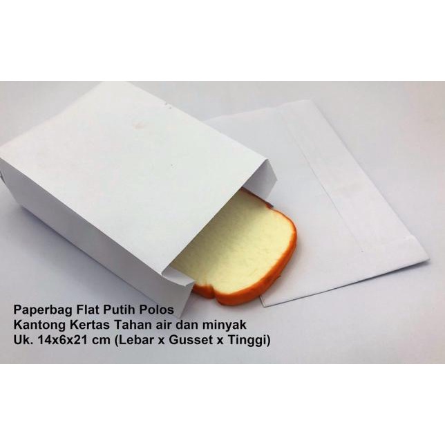 

☝ Kantong kertas paperbag foodgrade M waterproof greaseproof putih polos ✹