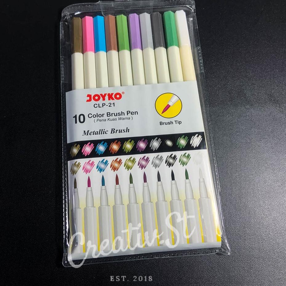 

IQJ Joyko Brush Pen METALLIC 10 Warna CLP-21 Laris