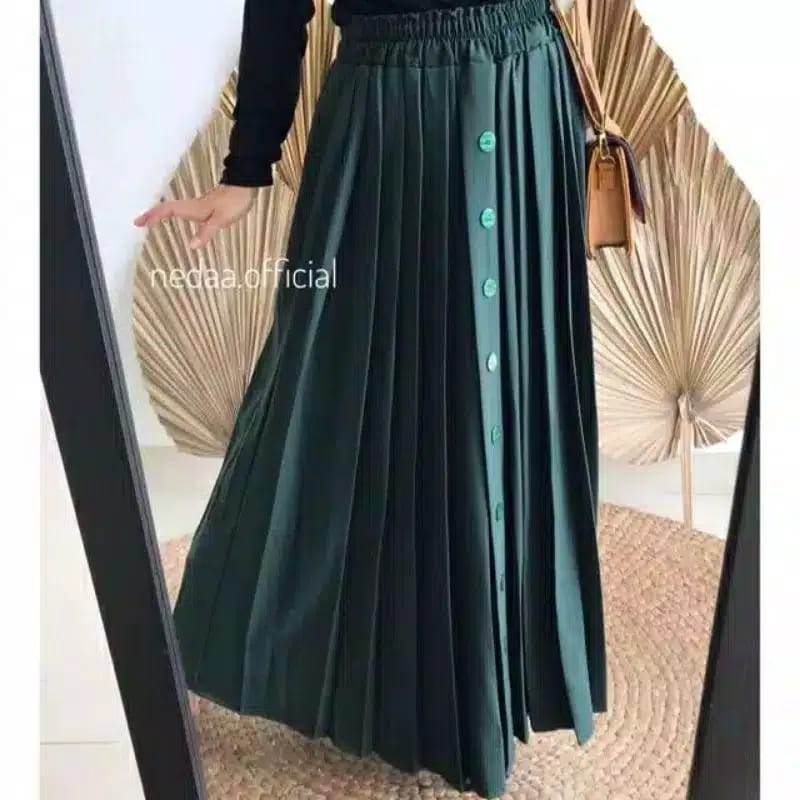 rok rempel kancing tengah