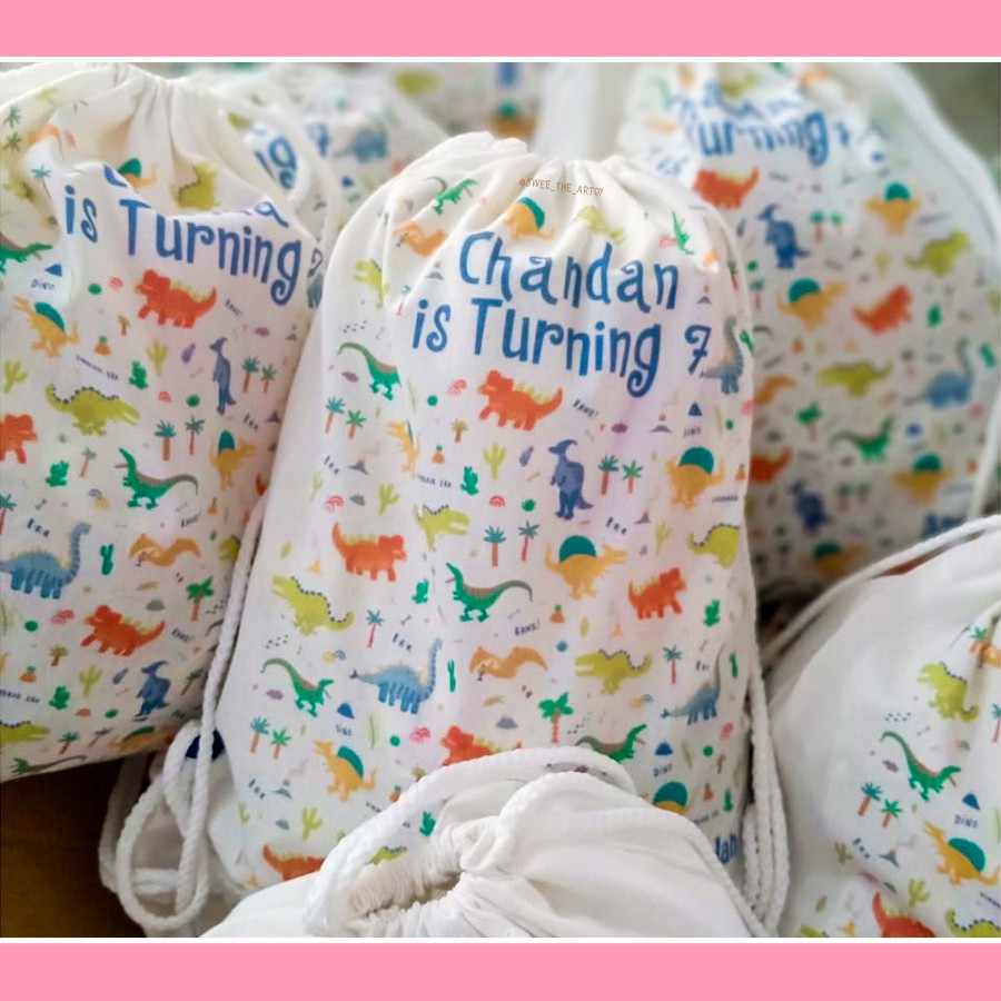 Tas ransel serut belacu / tas ulang tahun desain suka-suka / goodie bag ultah