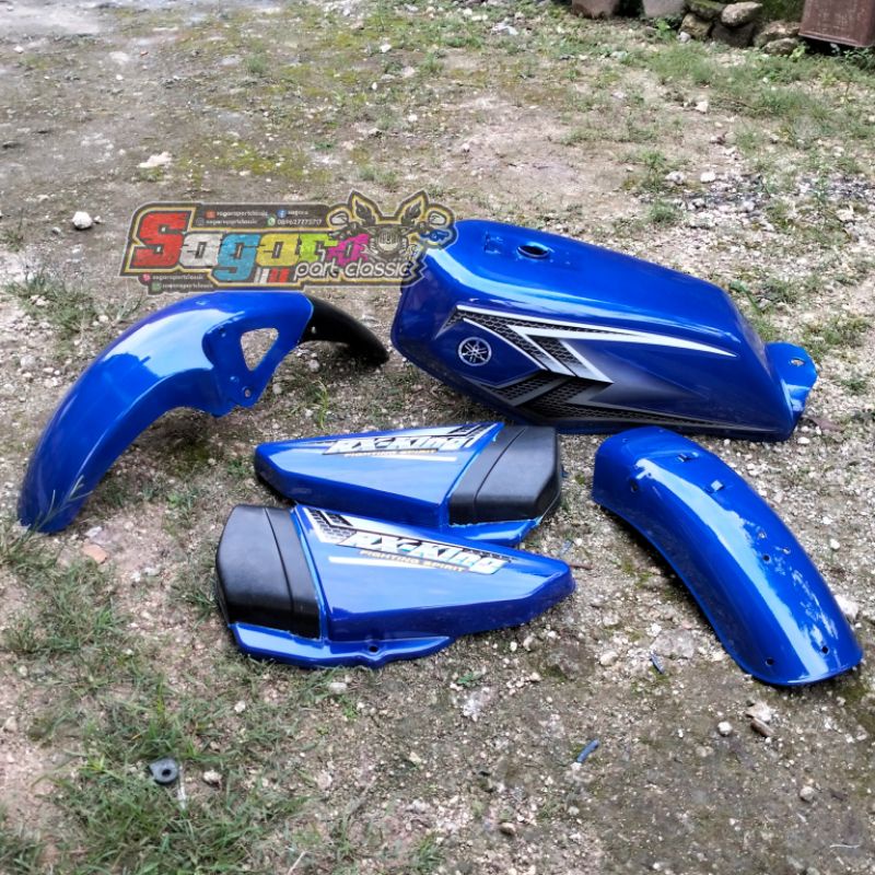 PAKET BODY FULL SET YAMAHA RX KING TAHUN 2004 WARNA BIRU
