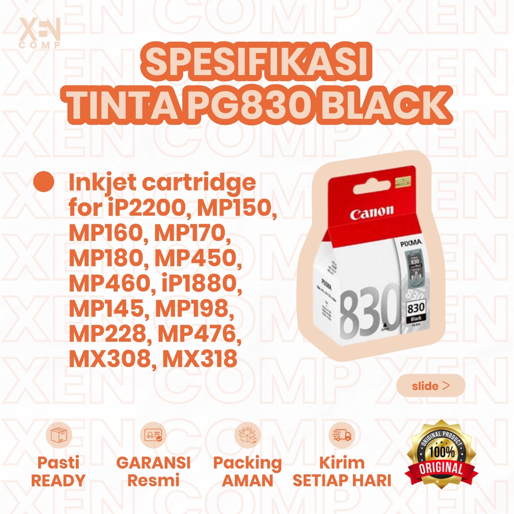 TINTA CANON 830 &amp; 831 Black Colour ORIGINAL PG830 / CL831