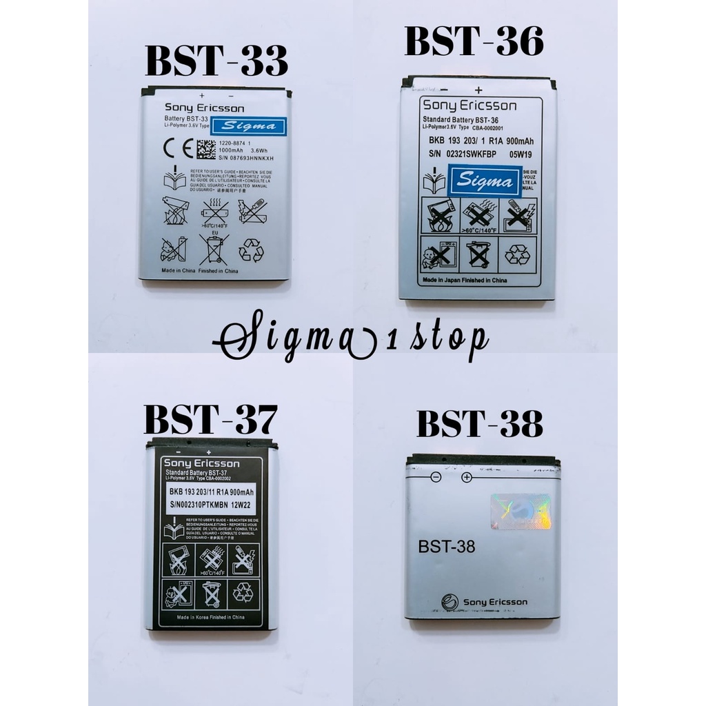 SONY K530I W880 W890 W895 K550I K790  BST-36 J300 K310 K320I K510I  BST-37 K750 W800I K610I  BATTERY