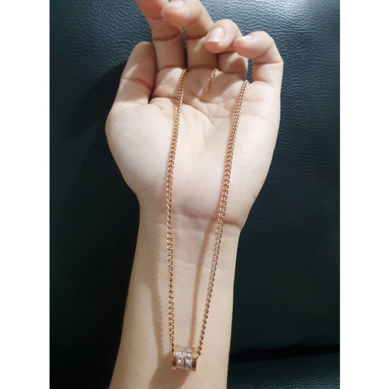 Kalung Titanium Asli Tifannyx Rosegold premium quality anti karat anti alergi ktt001