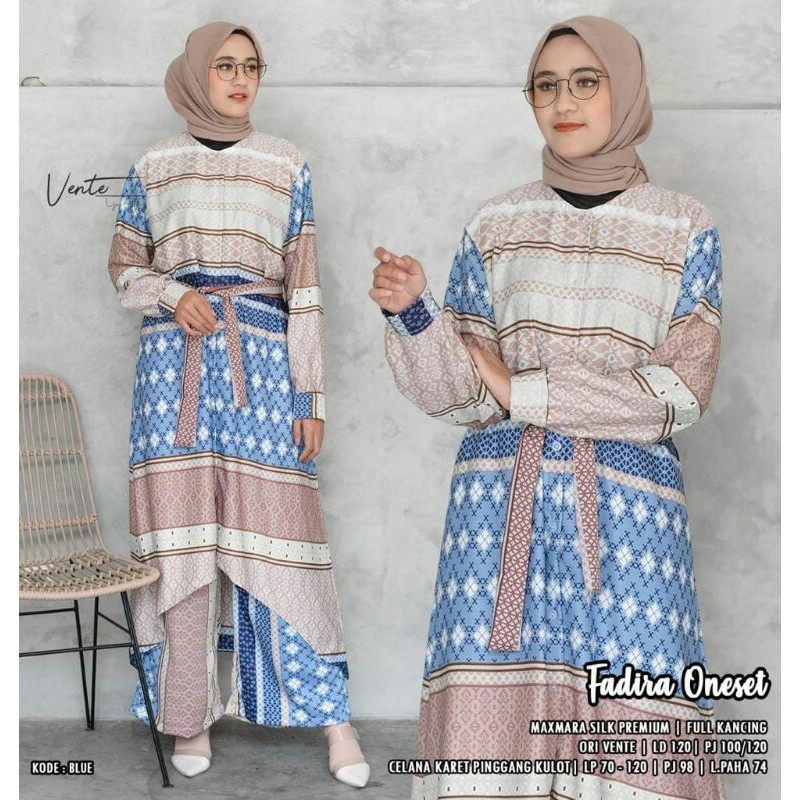 Fadira Oneset by Vente / Setelan Wanita Terbaru Setelan Tunik Celana Panjang Wanita Setelan Baju