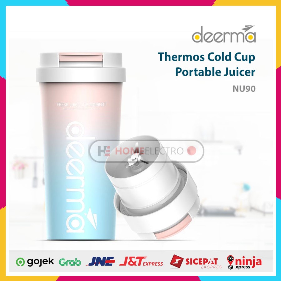 Deerma double lid Blender NU90 Thermos Cold Cup Portable Juicer