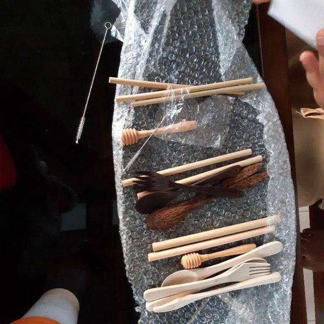 Sendok / Garpu / Sendok Garpu Gembili Sendok Kayu Garpu Kayu Souvenir Bambu Souvenir Manten Seminar